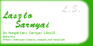 laszlo sarnyai business card